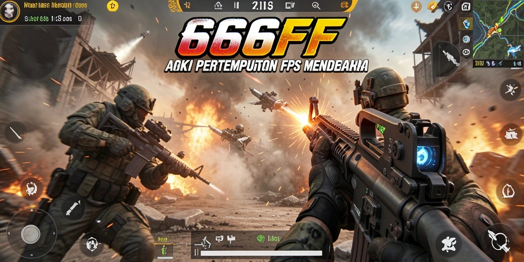 Tampilan gameplay mendebarkan dari 666FF yang penuh aksi.