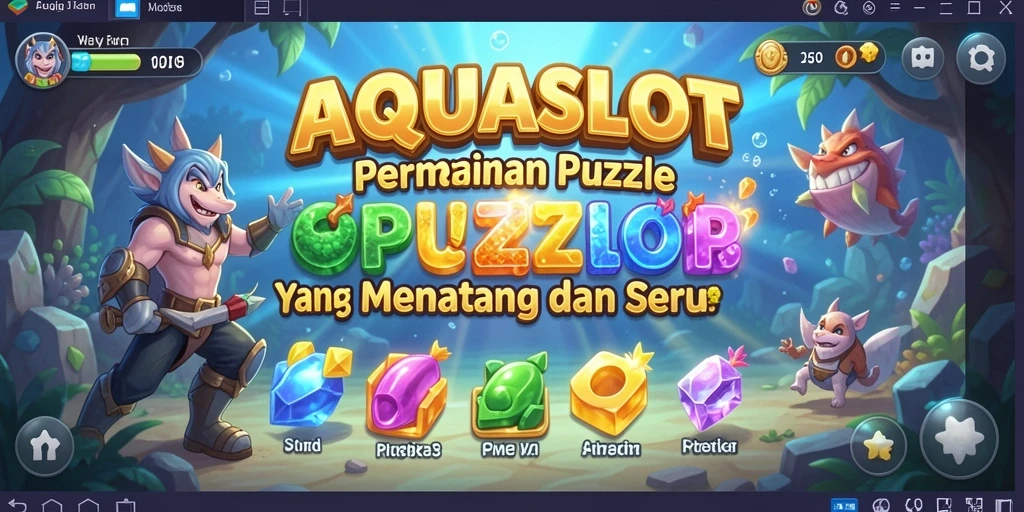 Screenshot utama AQUASLOT menampilkan gameplay Puzzle yang menarik.
