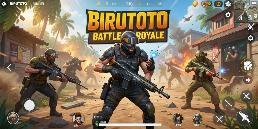 Gameplay seru BIRUTOTO dalam pertempuran Battle Royale.