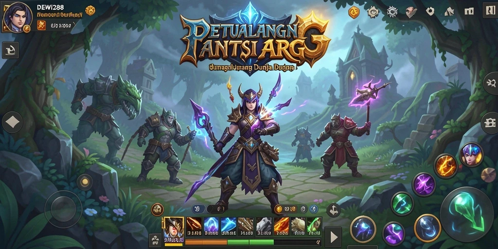 Tampilan menarik dari gameplay ARPG DEWI288 dengan pertempuran seru.