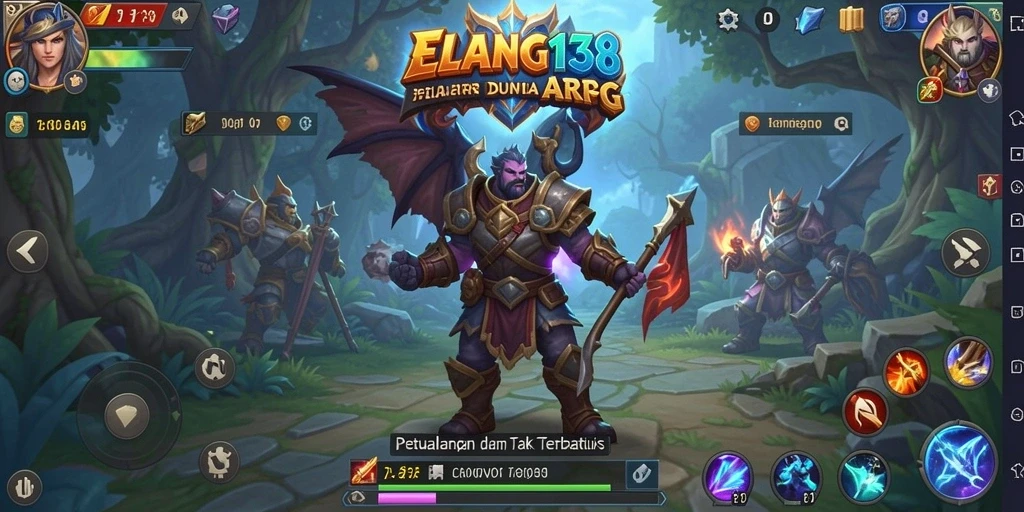Tangkapan layar utama ELANG138 menampilkan aksi pertempuran seru dalam dunia ARPG.