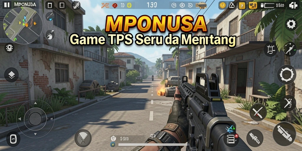 Tangkapan layar utama menunjukkan aksi seru dalam game TPS.