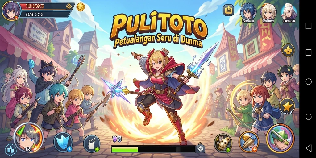 Tangkapan layar utama PULITOTO menampilkan momen seru dalam permainan Anime.