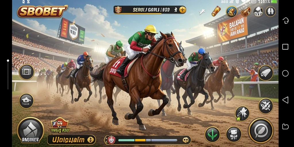 Tampilan gameplay balapan yang dinamis dan mengasyikkan di SBOBET.