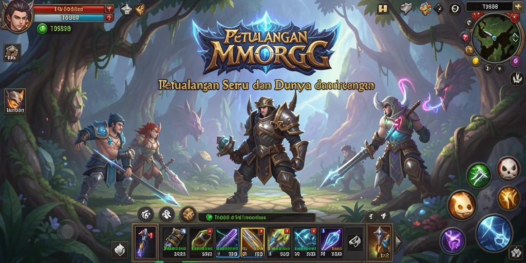 Screenshot utama TV888 menampilkan aksi pertarungan yang menegangkan dalam MMORPG.