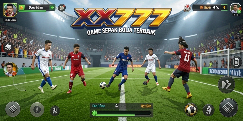 Gameplay seru di lapangan sepak bola dengan tim favorit.